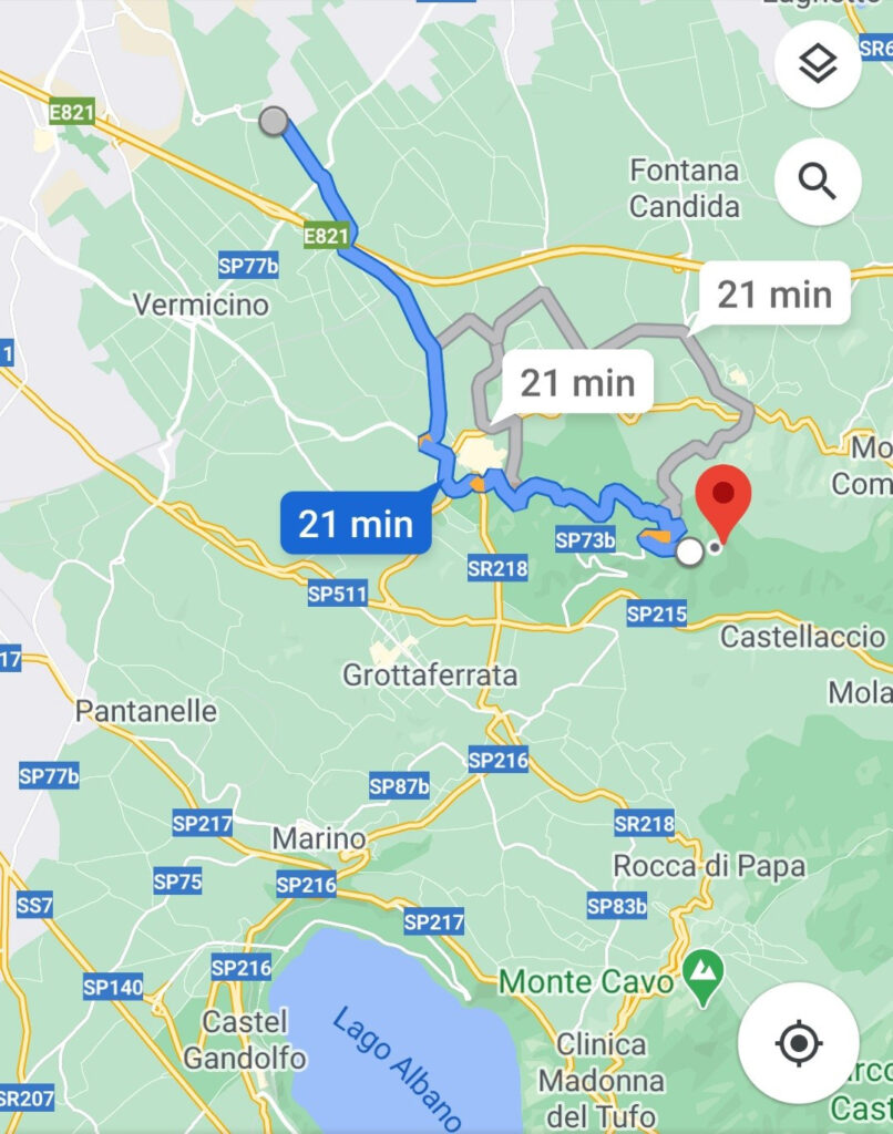 Dettaglio del percorso cicloturistico: salita al monte Tuscolo in bicicletta 3 Percorso cicloturistico salita al monte tuscolo
